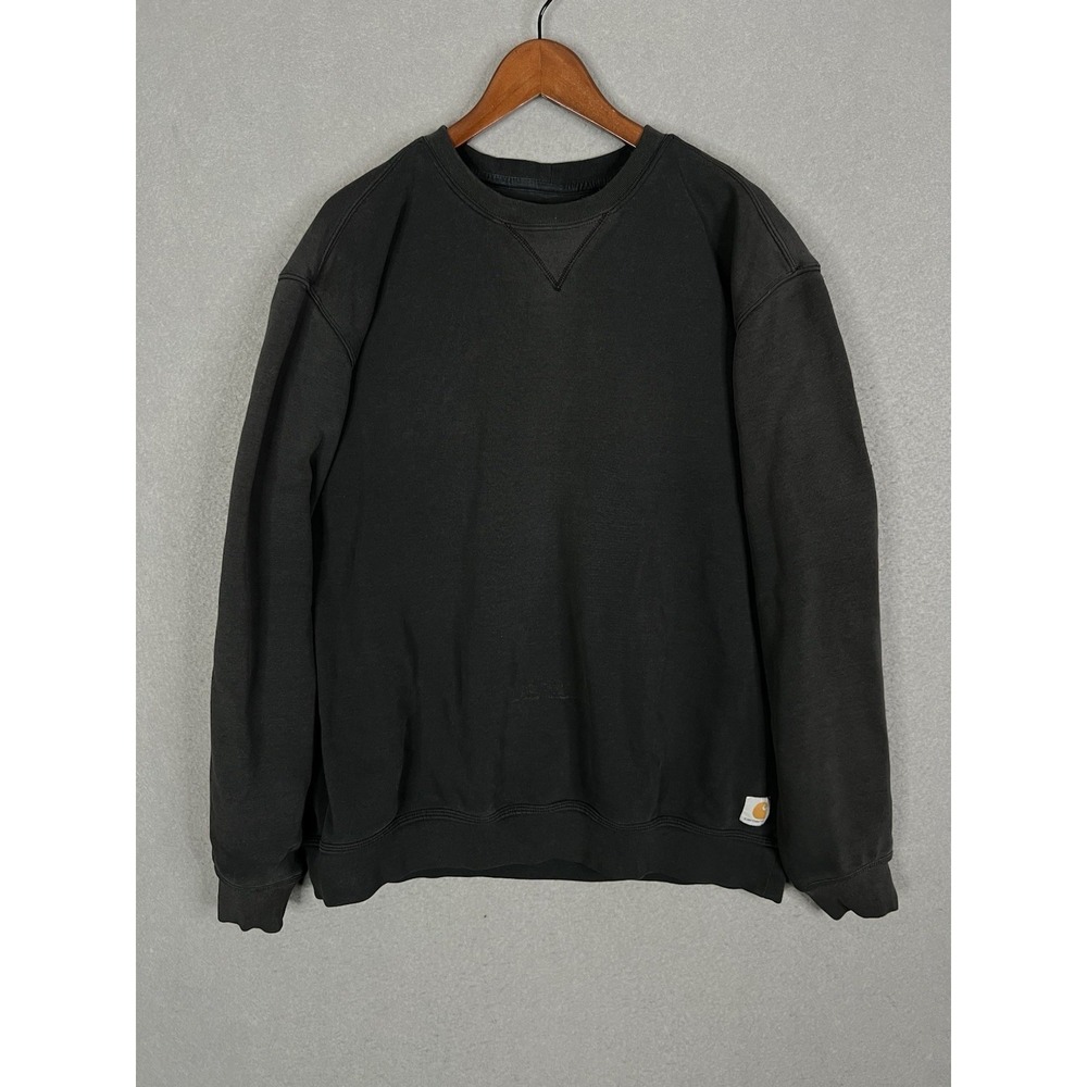 Carhartt Midweight Loose Fit Crewneck Sweatshirt Men's XL Black Distressed